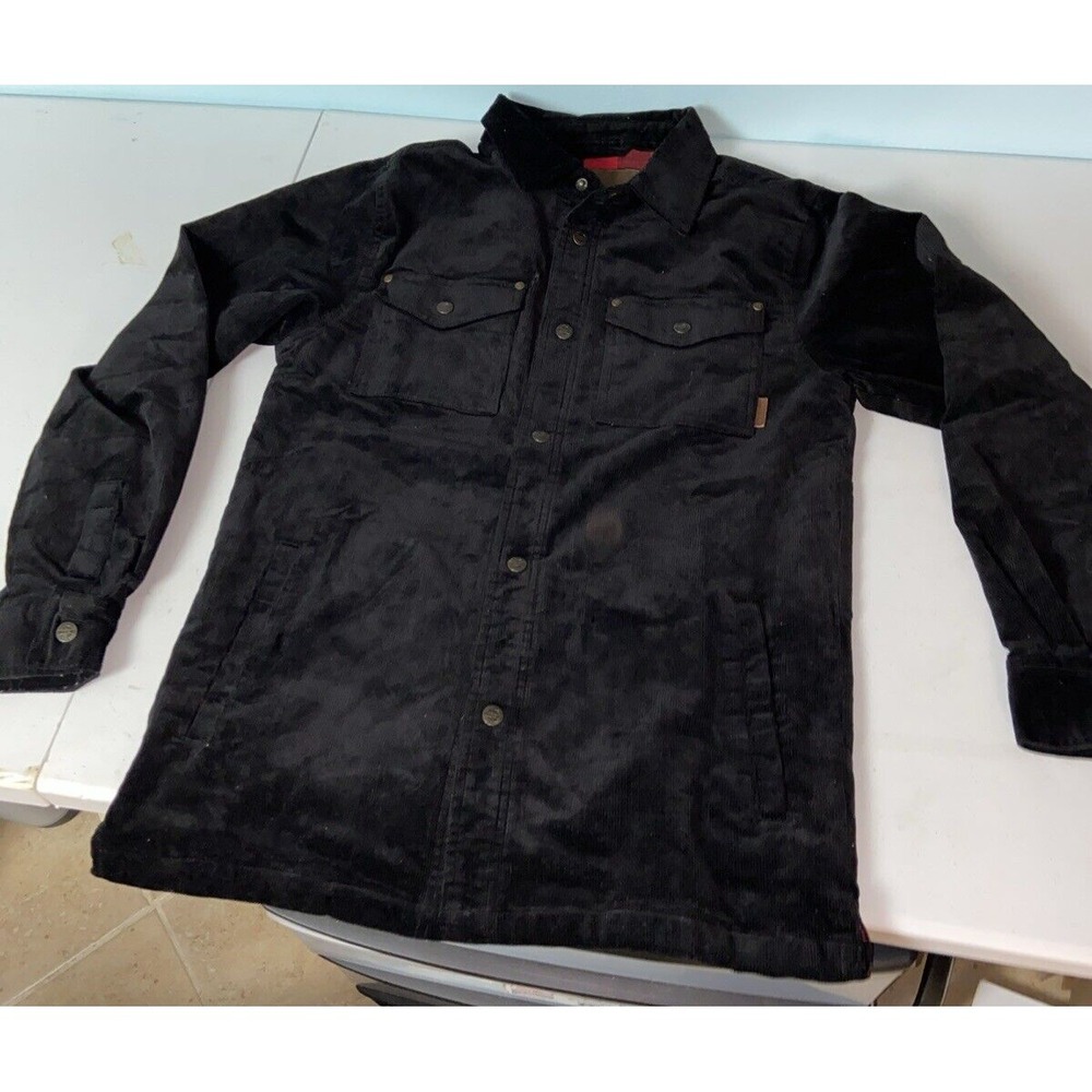legendary whitetails mens jacket Corduroy Small Black Tough As Buck Flannel Line